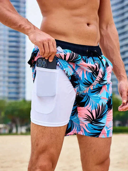 Men's Quick-Dry Swim Shorts with Inner Compression