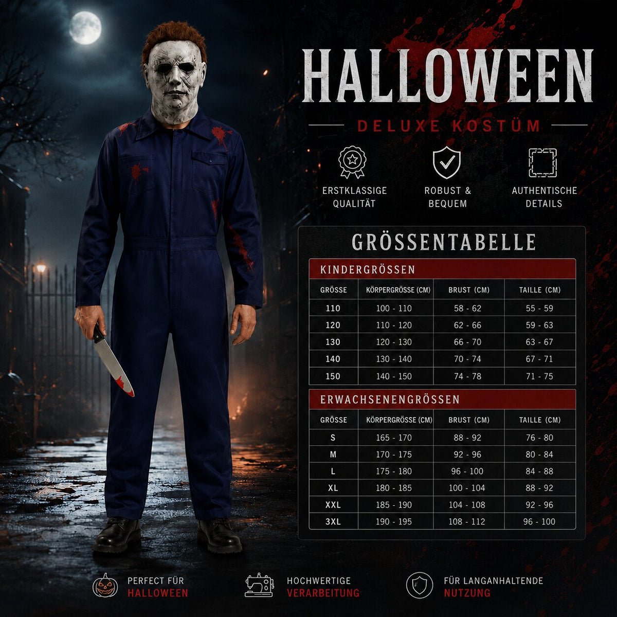 Michael Myers Halloween Kostüm für Kinder & Erwachsene