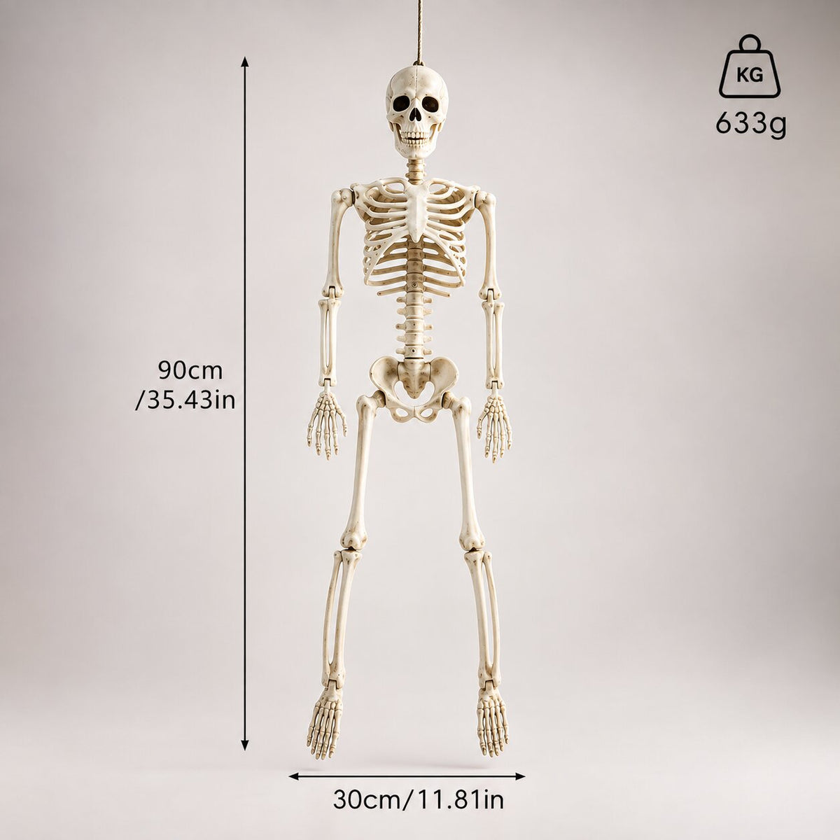 Posierbares Skelett für Halloween