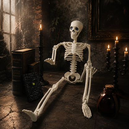 Posierbares Skelett für Halloween