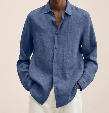 CHEMISE EN COTON ET LIN POUR HOMMES