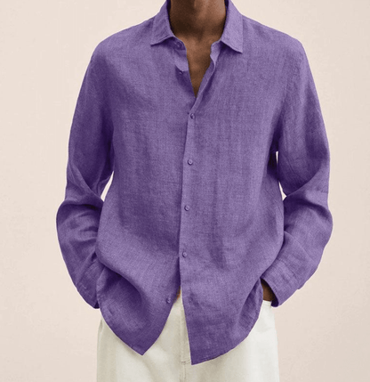 CHEMISE EN COTON ET LIN POUR HOMMES