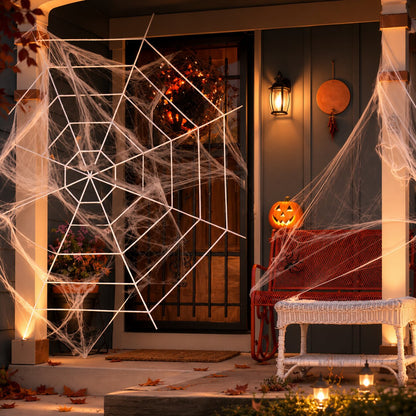Riesiges Spinnennetz für Halloween Deko