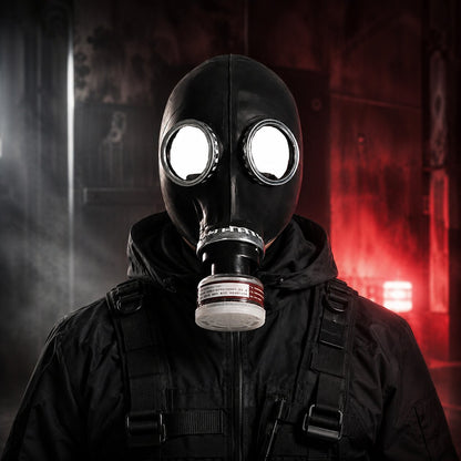 Schwarze Gasmaske für Halloween