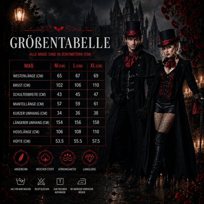 Vampir Halloween Kostüm für Damen & Herren