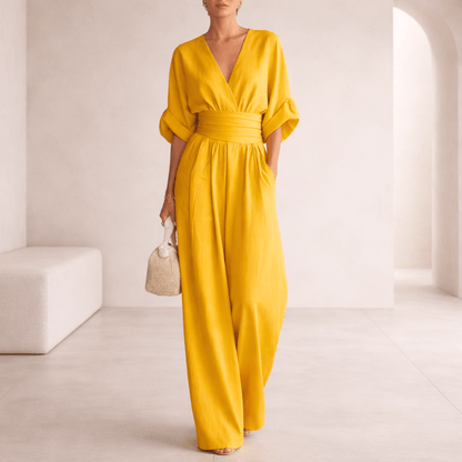 Elira | Essential V-Neck Wide-Leg Jumpsuit