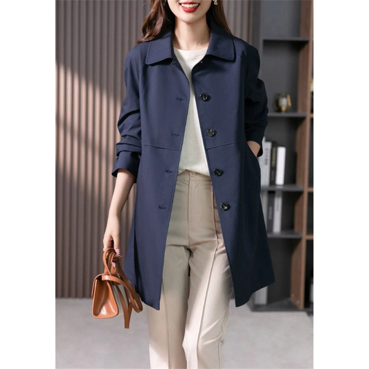 Women's Trench Coat - Tailored Fit Mid-Thigh Length
